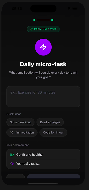 Define your daily micro-goal